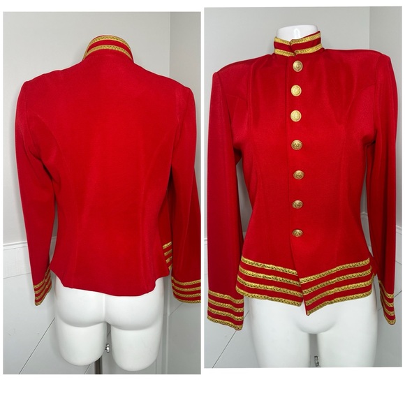 S&S COLLECTION RED GOLD MILITARY STYLE JACKET- PRELOVED-SMALL - Picture 2 of 8